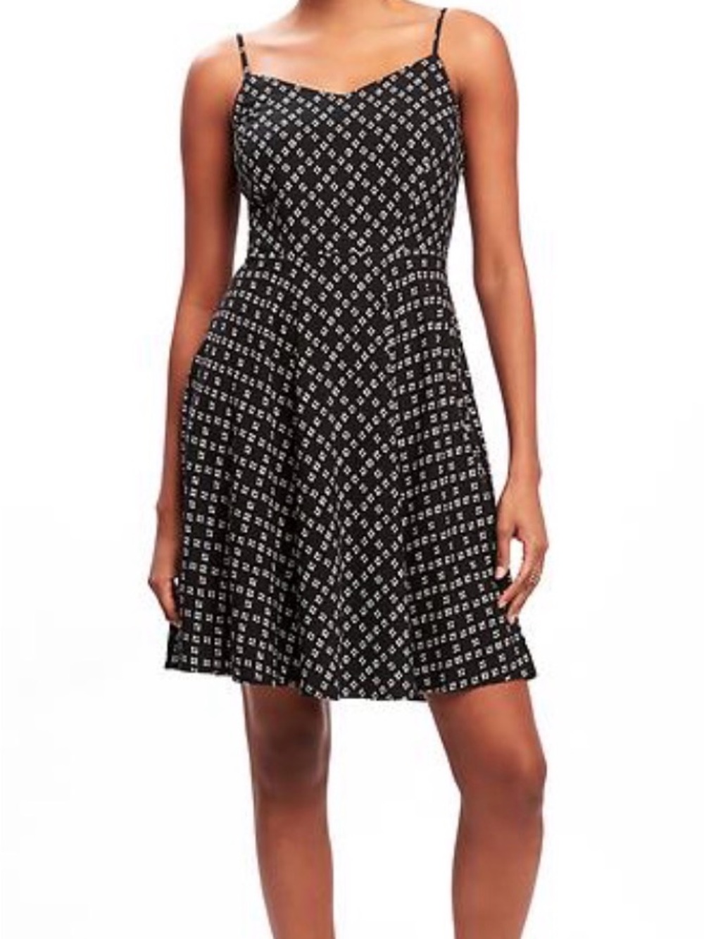 Old Navy SZ XS Black & White Fit & Flare Cami Dress